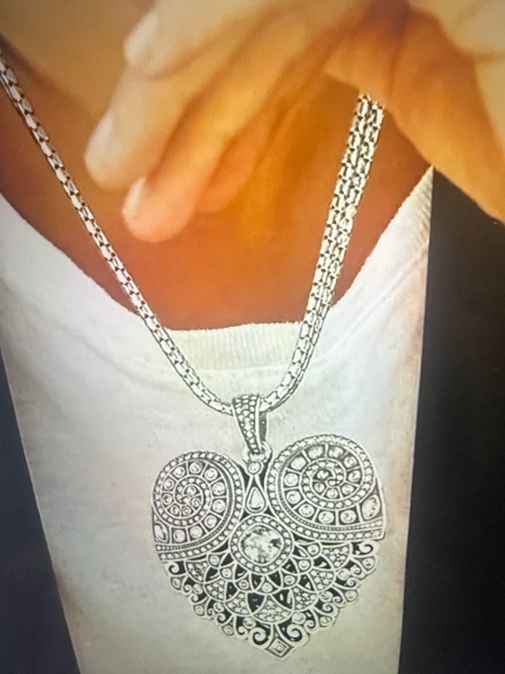 💕Brighton  Mumtaz Large Crystal Heart Convertible Necklace NWOT